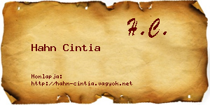 Hahn Cintia névjegykártya